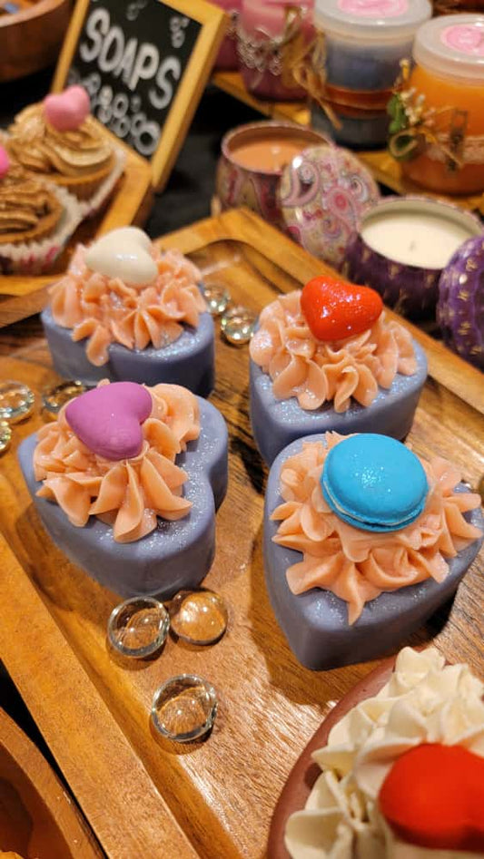 Whipped Cream Blue Heart - Oatmeal and Aloe Vera Artisan Soap
